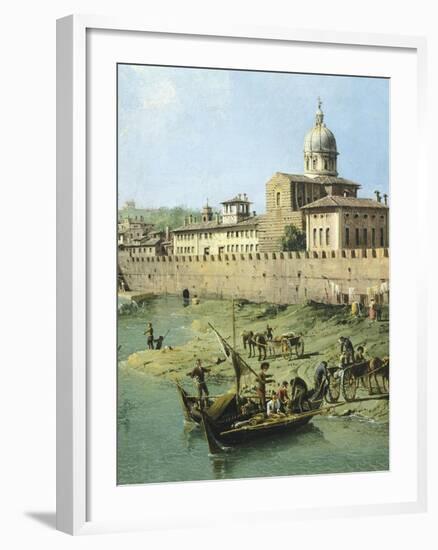 View of Arno from Vaga Loggia in Florence, Circa 1742-Bernardo Bellotto-Framed Giclee Print