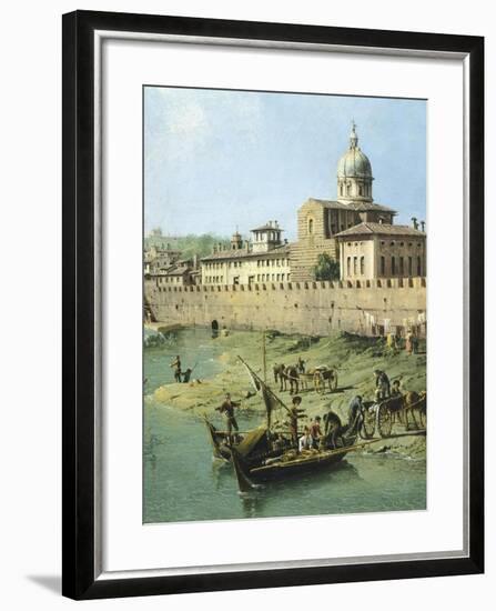 View of Arno from Vaga Loggia in Florence, Circa 1742-Bernardo Bellotto-Framed Giclee Print