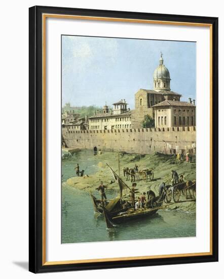 View of Arno from Vaga Loggia in Florence, Circa 1742-Bernardo Bellotto-Framed Giclee Print