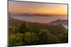 View of Assos, coastline, sea and hills at sunset, Kefalonia, Ionian Islands, Greek Islands, Greece-Frank Fell-Mounted Photographic Print