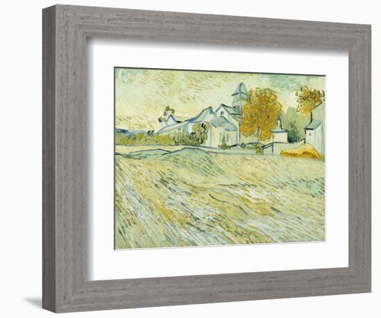 View of Asylum and Saint-Remy Chapel; Vue De L'Asile Et De La Chapelle De Saint-Remy, 1889-Vincent van Gogh-Framed Giclee Print