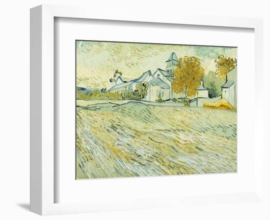 View of Asylum and Saint-Remy Chapel; Vue De L'Asile Et De La Chapelle De Saint-Remy, 1889-Vincent van Gogh-Framed Giclee Print