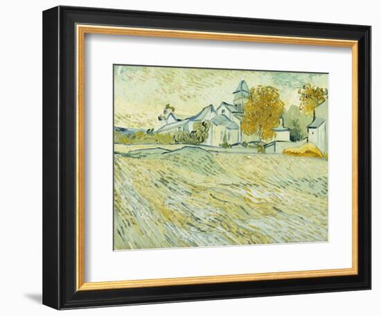 View of Asylum and Saint-Remy Chapel; Vue De L'Asile Et De La Chapelle De Saint-Remy, 1889-Vincent van Gogh-Framed Giclee Print