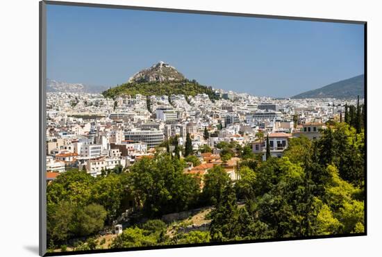 View of Athens and Likavitos Hill over the rooftops of the Plaka District, Greece-Matthew Williams-Ellis-Mounted Photographic Print