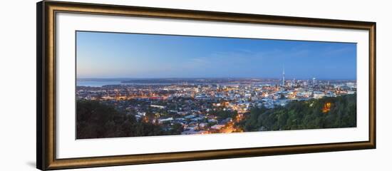 View of Auckland from Mount Eden at Dusk, Auckland, North Island, New Zealand, Pacific-Ian Trower-Framed Photographic Print