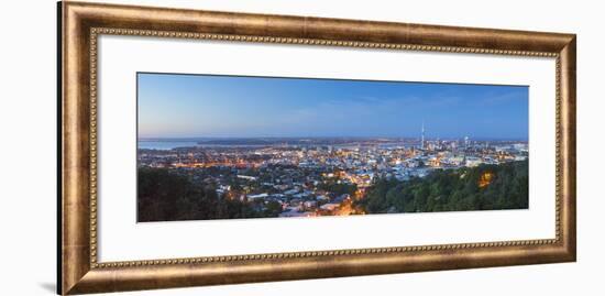 View of Auckland from Mount Eden at Dusk, Auckland, North Island, New Zealand, Pacific-Ian Trower-Framed Photographic Print