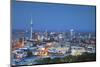 View of Auckland from Mount Eden at Dusk, Auckland, North Island, New Zealand-Ian Trower-Mounted Photographic Print