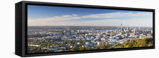 View of Auckland from Mount Eden, Auckland, North Island, New Zealand-Ian Trower-Framed Premier Image Canvas