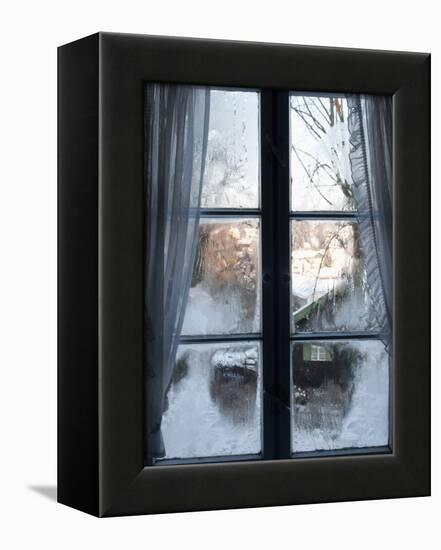 View of Bad Tolz Spa Town Covered By Snow at Sunrise From Window, Bavaria, Germany, Europe-Richard Nebesky-Framed Premier Image Canvas