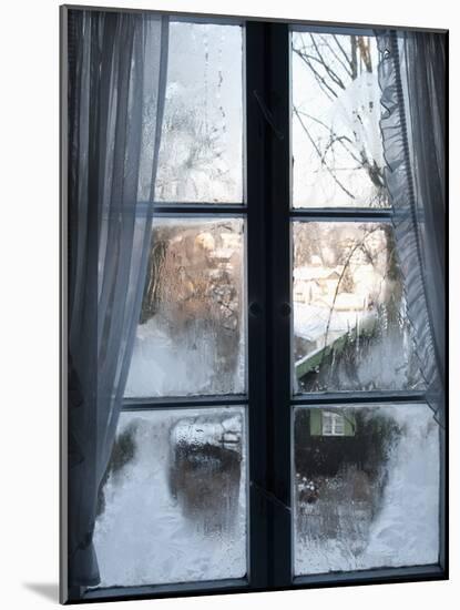 View of Bad Tolz Spa Town Covered By Snow at Sunrise From Window, Bavaria, Germany, Europe-Richard Nebesky-Mounted Photographic Print