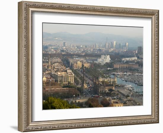 View of Barcelona from Mirador del Alcade, Barcelona, Catalunya (Catalonia) (Cataluna), Spain-Nico Tondini-Framed Photographic Print