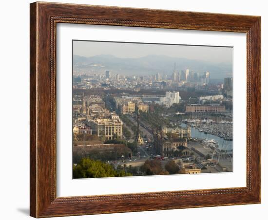 View of Barcelona from Mirador del Alcade, Barcelona, Catalunya (Catalonia) (Cataluna), Spain-Nico Tondini-Framed Photographic Print