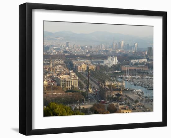 View of Barcelona from Mirador del Alcade, Barcelona, Catalunya (Catalonia) (Cataluna), Spain-Nico Tondini-Framed Photographic Print