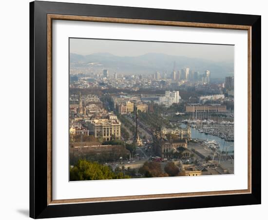 View of Barcelona from Mirador del Alcade, Barcelona, Catalunya (Catalonia) (Cataluna), Spain-Nico Tondini-Framed Photographic Print