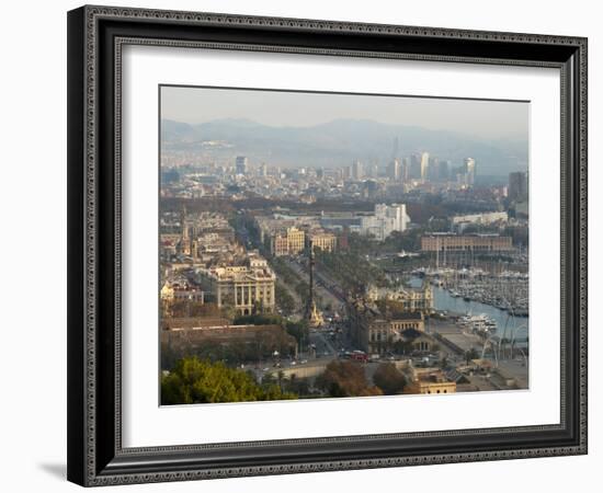 View of Barcelona from Mirador del Alcade, Barcelona, Catalunya (Catalonia) (Cataluna), Spain-Nico Tondini-Framed Photographic Print