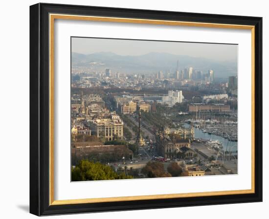 View of Barcelona from Mirador del Alcade, Barcelona, Catalunya (Catalonia) (Cataluna), Spain-Nico Tondini-Framed Photographic Print