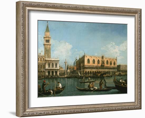 View of Basin of St Marks Square, Venice-Canaletto-Framed Giclee Print