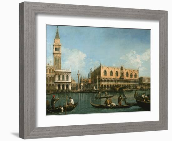 View of Basin of St Marks Square, Venice-Canaletto-Framed Giclee Print