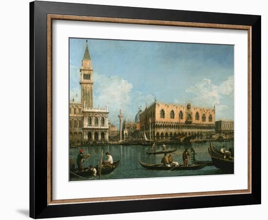 View of Basin of St Marks Square, Venice-Canaletto-Framed Giclee Print