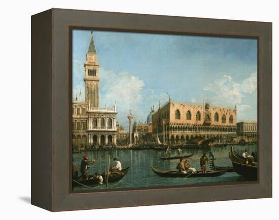 View of Basin of St Marks Square, Venice-Canaletto-Framed Premier Image Canvas