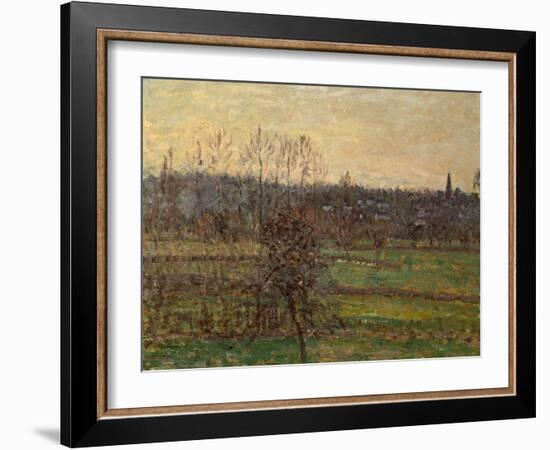 View of Bazincourt, Winter, 1898 by Camille Pissarro-Camille Pissarro-Framed Giclee Print