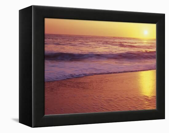 View of Beach at Sunset, Near Santa Cruz, California, USA-Stuart Westmoreland-Framed Premier Image Canvas