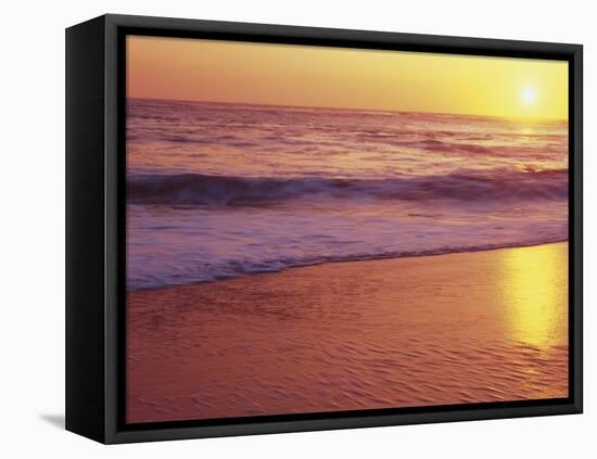 View of Beach at Sunset, Near Santa Cruz, California, USA-Stuart Westmoreland-Framed Premier Image Canvas