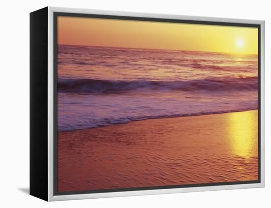 View of Beach at Sunset, Near Santa Cruz, California, USA-Stuart Westmoreland-Framed Premier Image Canvas