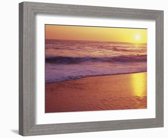 View of Beach at Sunset, Near Santa Cruz, California, USA-Stuart Westmoreland-Framed Photographic Print