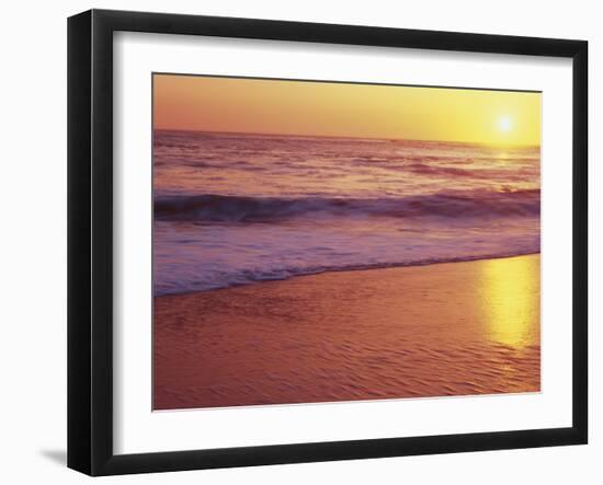 View of Beach at Sunset, Near Santa Cruz, California, USA-Stuart Westmoreland-Framed Photographic Print