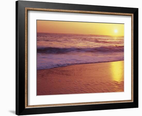 View of Beach at Sunset, Near Santa Cruz, California, USA-Stuart Westmoreland-Framed Photographic Print