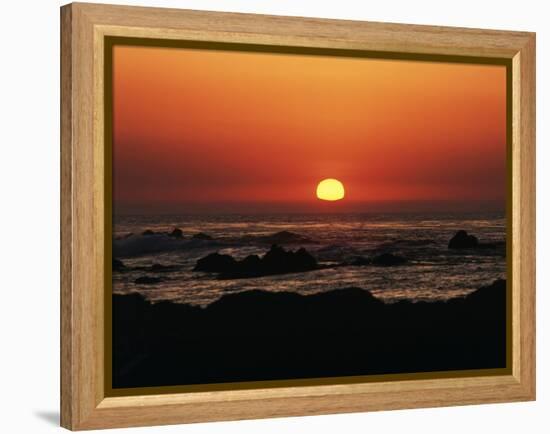 View of Beach at Sunset, Pacific Grove, Monterey Peninsula, California, USA-Stuart Westmorland-Framed Premier Image Canvas