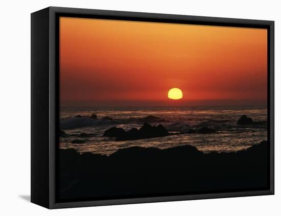View of Beach at Sunset, Pacific Grove, Monterey Peninsula, California, USA-Stuart Westmorland-Framed Premier Image Canvas