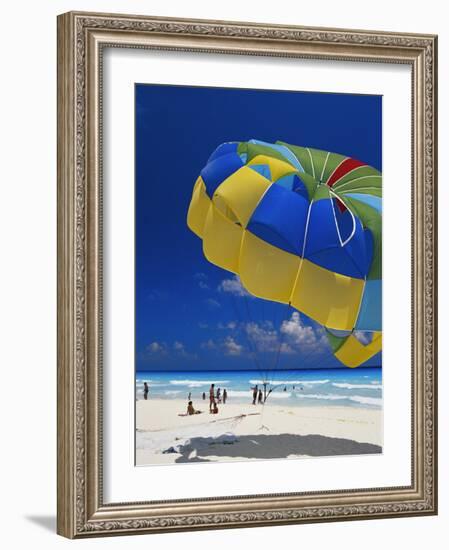 View of Beach, Cancun, Mexico-Greg Johnston-Framed Photographic Print