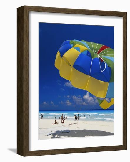 View of Beach, Cancun, Mexico-Greg Johnston-Framed Photographic Print