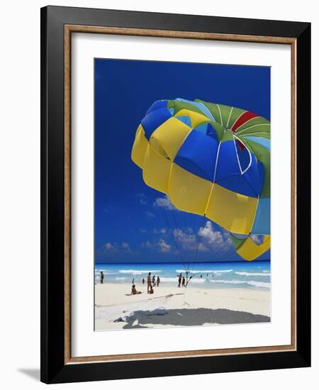 View of Beach, Cancun, Mexico-Greg Johnston-Framed Photographic Print