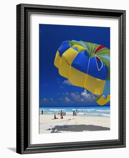 View of Beach, Cancun, Mexico-Greg Johnston-Framed Photographic Print