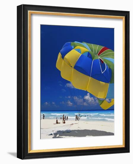 View of Beach, Cancun, Mexico-Greg Johnston-Framed Photographic Print