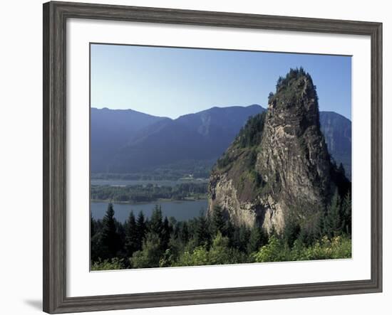 View of Beacon Rock on the Columbia River, Beacon Rock State Park, Washington, USA-Connie Ricca-Framed Photographic Print