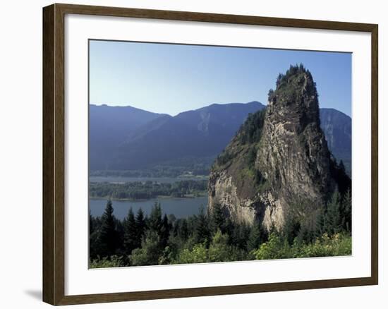 View of Beacon Rock on the Columbia River, Beacon Rock State Park, Washington, USA-Connie Ricca-Framed Photographic Print