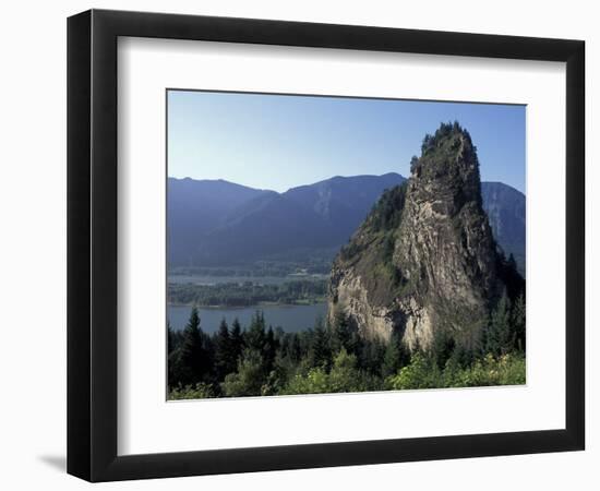 View of Beacon Rock on the Columbia River, Beacon Rock State Park, Washington, USA-Connie Ricca-Framed Photographic Print