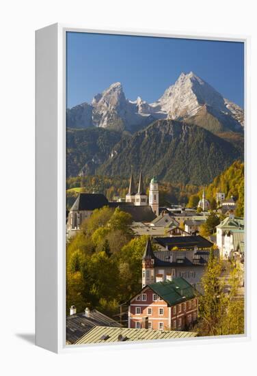 View of Berchtesgaden in Autumn with the Watzmann Mountain in the Background-Miles Ertman-Framed Premier Image Canvas
