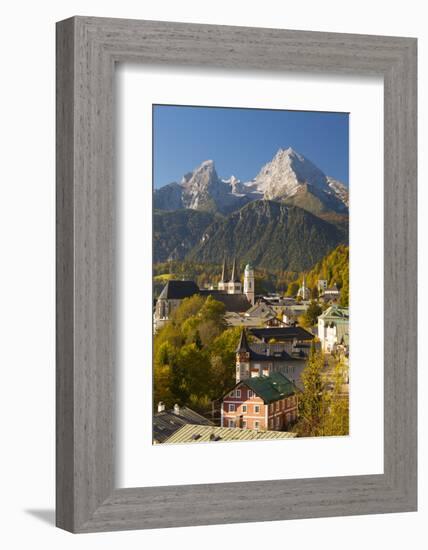 View of Berchtesgaden in Autumn with the Watzmann Mountain in the Background-Miles Ertman-Framed Photographic Print