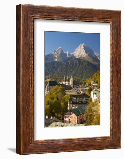 View of Berchtesgaden in Autumn with the Watzmann Mountain in the Background-Miles Ertman-Framed Photographic Print