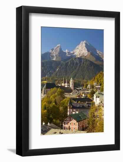 View of Berchtesgaden in Autumn with the Watzmann Mountain in the Background-Miles Ertman-Framed Photographic Print