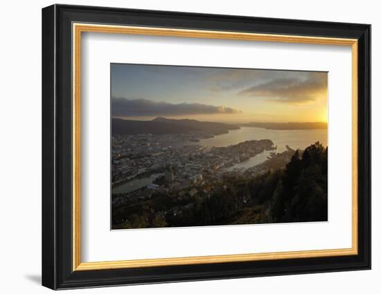 View of Bergen from Mount Floyen, Bergen, Hordaland, Norway, Scandinavia, Europe-Gary Cook-Framed Photographic Print