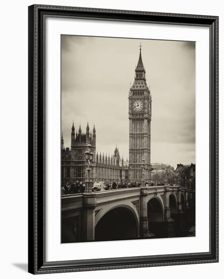 View of Big Ben from across the Westminster Bridge - London - UK - England - United Kingdom-Philippe Hugonnard-Framed Photographic Print