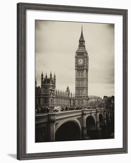 View of Big Ben from across the Westminster Bridge - London - UK - England - United Kingdom-Philippe Hugonnard-Framed Photographic Print