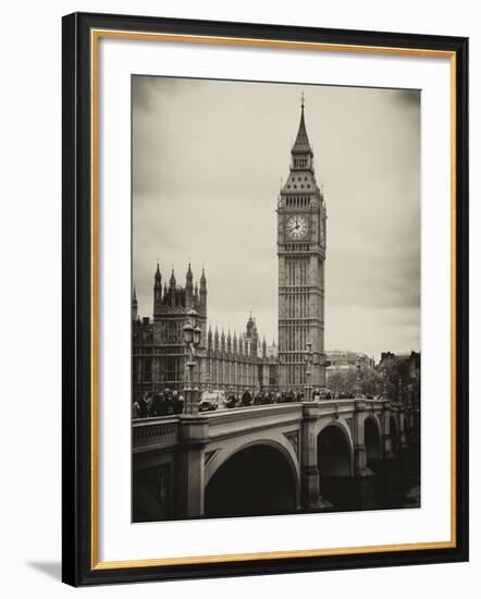 View of Big Ben from across the Westminster Bridge - London - UK - England - United Kingdom-Philippe Hugonnard-Framed Photographic Print