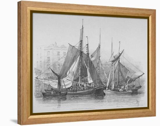 View of Billingsgate Wharf with Oyster Boats, City of London, 1830-Edward William Cooke-Framed Premier Image Canvas